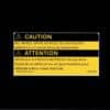 Straight-on scan of GM 12567697 English French AWD warning label reproduction