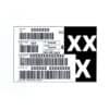 Straight-on scan of two custom GMT800 frame traceability label reproductions printed on one sheet