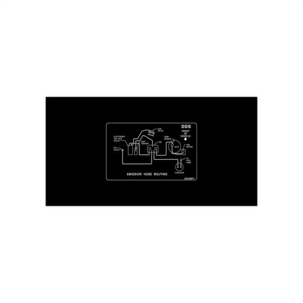GM 10116677 DDS emission hose routing label for 1988–1990 Chevrolet S10 and GMC S15 4.3L vehicles